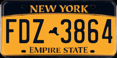 NY license plate FDZ3864