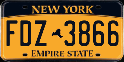 NY license plate FDZ3866
