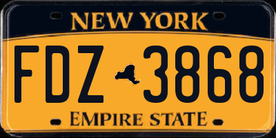 NY license plate FDZ3868