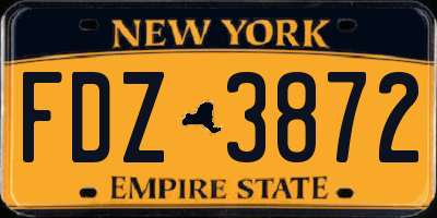NY license plate FDZ3872