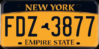 NY license plate FDZ3877