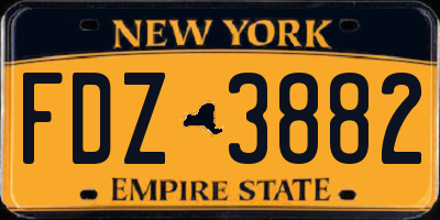 NY license plate FDZ3882
