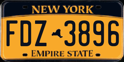 NY license plate FDZ3896
