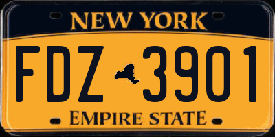 NY license plate FDZ3901