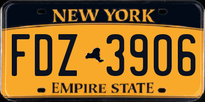 NY license plate FDZ3906