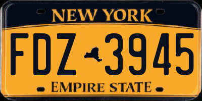 NY license plate FDZ3945