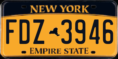 NY license plate FDZ3946
