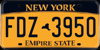 NY license plate FDZ3950