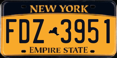 NY license plate FDZ3951