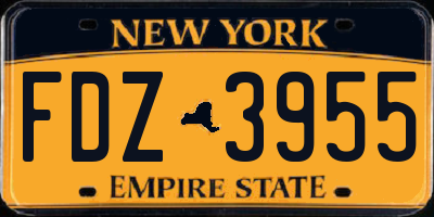 NY license plate FDZ3955