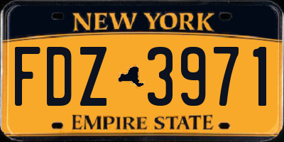 NY license plate FDZ3971