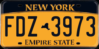 NY license plate FDZ3973