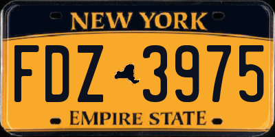 NY license plate FDZ3975