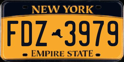 NY license plate FDZ3979