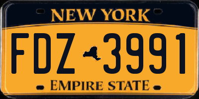 NY license plate FDZ3991