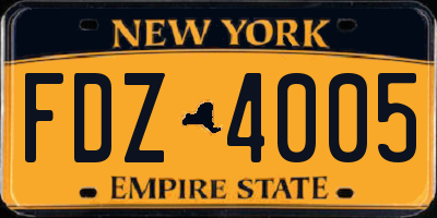 NY license plate FDZ4005