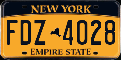 NY license plate FDZ4028