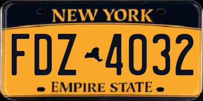 NY license plate FDZ4032