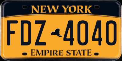 NY license plate FDZ4040