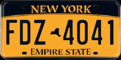 NY license plate FDZ4041