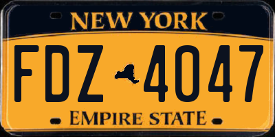 NY license plate FDZ4047