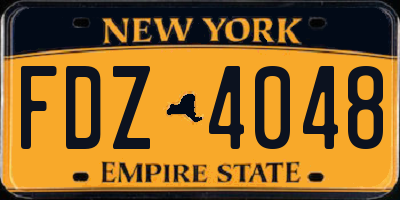 NY license plate FDZ4048