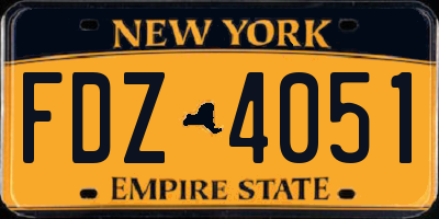 NY license plate FDZ4051
