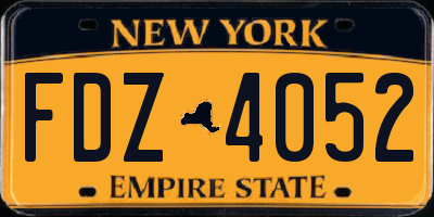 NY license plate FDZ4052