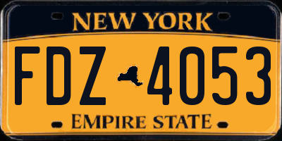NY license plate FDZ4053