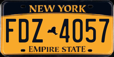 NY license plate FDZ4057