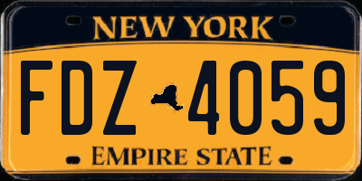 NY license plate FDZ4059