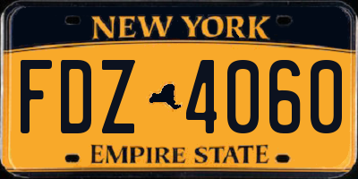 NY license plate FDZ4060