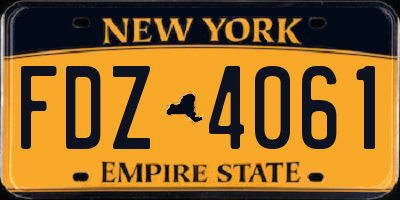 NY license plate FDZ4061