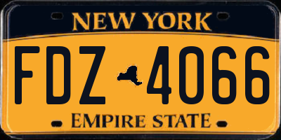 NY license plate FDZ4066