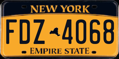 NY license plate FDZ4068