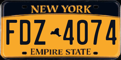 NY license plate FDZ4074