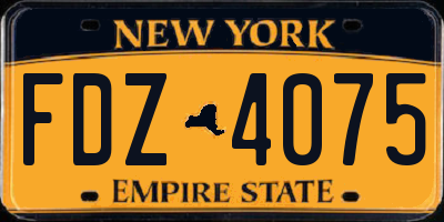 NY license plate FDZ4075