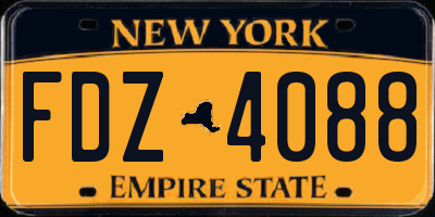 NY license plate FDZ4088