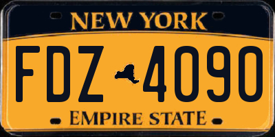 NY license plate FDZ4090