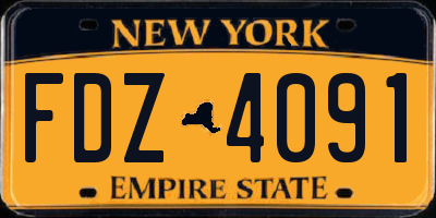 NY license plate FDZ4091