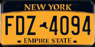 NY license plate FDZ4094