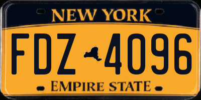 NY license plate FDZ4096