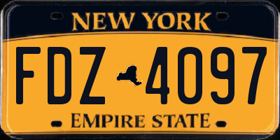 NY license plate FDZ4097