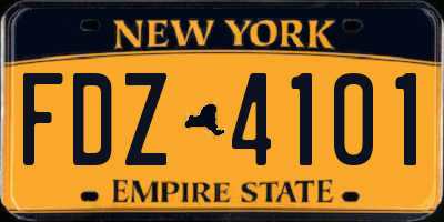 NY license plate FDZ4101