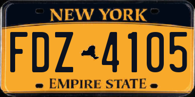 NY license plate FDZ4105
