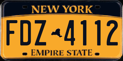 NY license plate FDZ4112