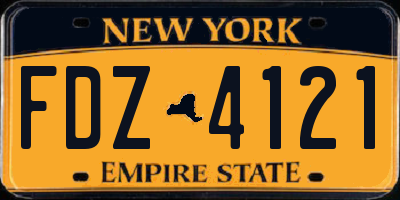 NY license plate FDZ4121