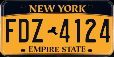 NY license plate FDZ4124