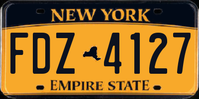 NY license plate FDZ4127