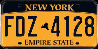 NY license plate FDZ4128
